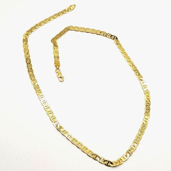 18k Gold Plated Necklace Mariners Chain 6mm Valentine's Birthday Gift - New!